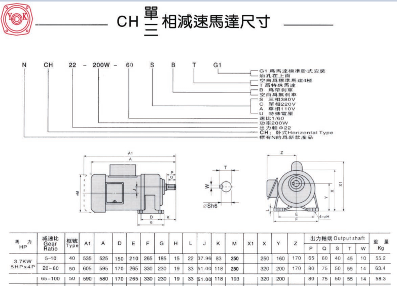 3.7KW齒輪電機(jī)臥式