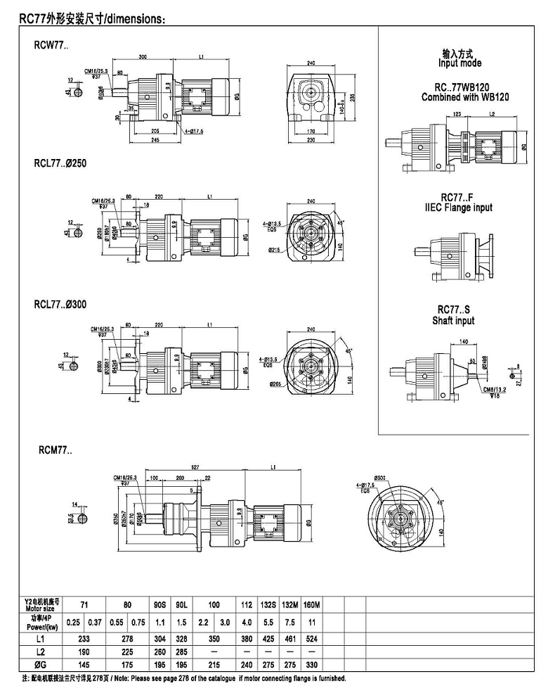 硬齒面減速機尺寸